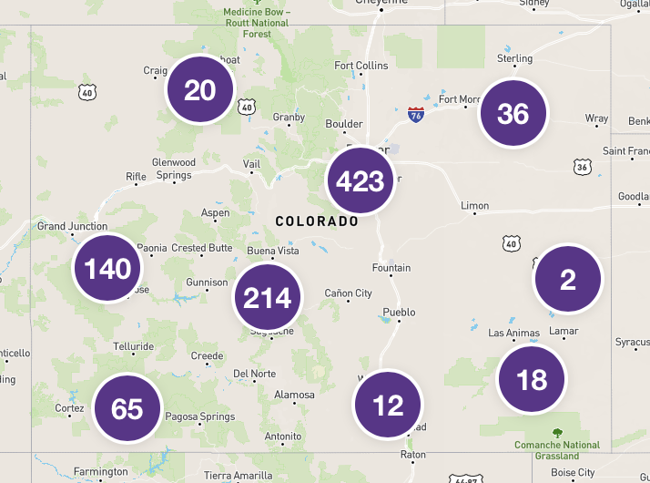 Entrepreneur network map of Colorado
