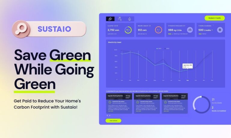 Sustaio is a climate tech startup in Telluride, Colorado that helps users reduce their carbon footprint and save money.