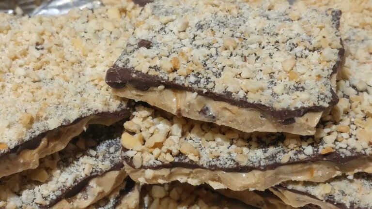 Up close shot of toffee